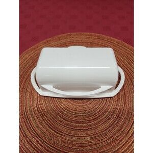 Kitchen Concepts Hinged Better Dish Butter Keeper White Flip Top Lid Non Slip